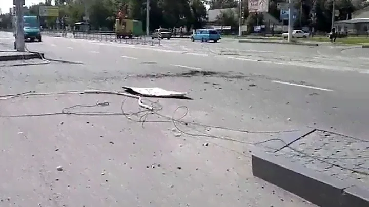 Обстрел автовокзала в г. Луганск 11.07.2014